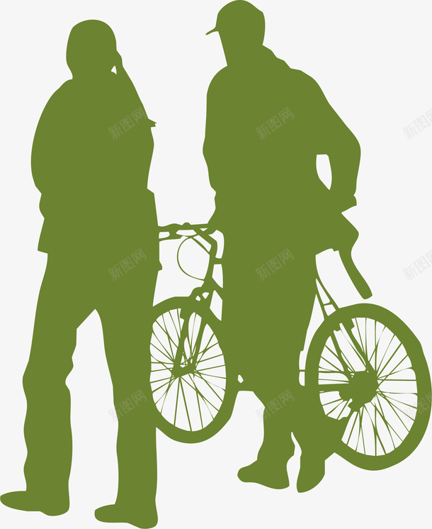 推自行车人物矢量图eps免抠素材_88icon https://88icon.com 人物剪影 单车剪影 推自行车人物 矢量人物剪影 矢量图