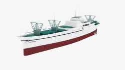 绿色红白色海运船素材