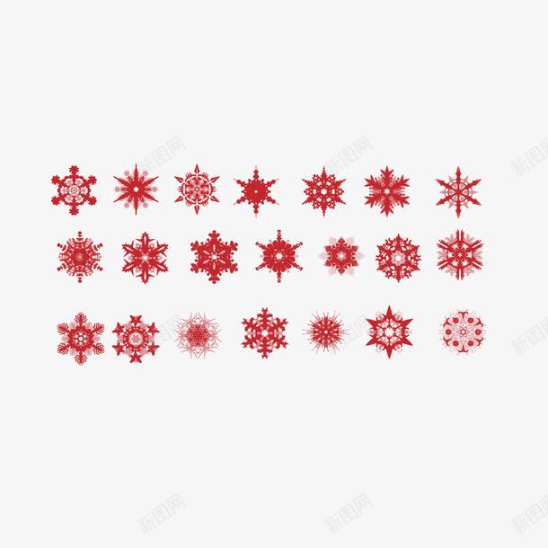 红色圣诞图案元素psd免抠素材_88icon https://88icon.com 圣诞图案元素 红色 雪花