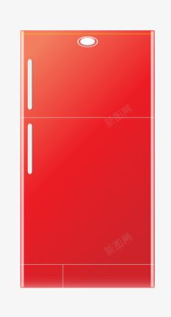 红色的家用电器冰箱矢量图素材