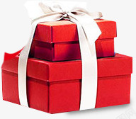 大小两个红色的礼物盒素材