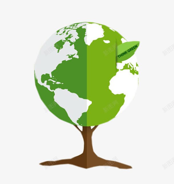 绿色创意地球仪png免抠素材_88icon https://88icon.com 地球 地球仪 环境保护 绿色 绿色地球