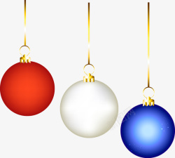 三色球精美圣诞节装饰元素矢量图高清图片
