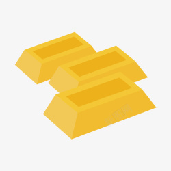 黄色财富金砖元素矢量图素材