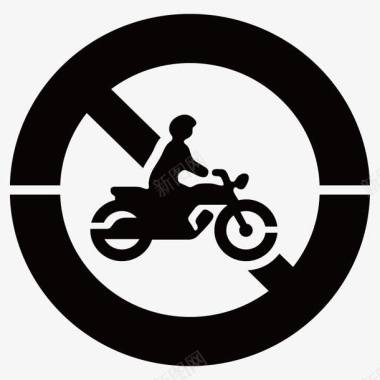 黑色骑摩托人物图标图标