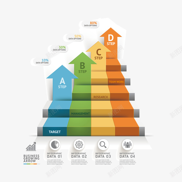 彩色箭头扁平化矢量图ai免抠素材_88icon https://88icon.com PPT 彩色箭头 扁平化箭头 矢量箭头 立体箭头 矢量图