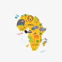 非洲动物插画素材