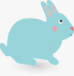 手绘蓝色小兔子矢量图素材