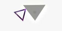 紫色酷炫发光三角形素材