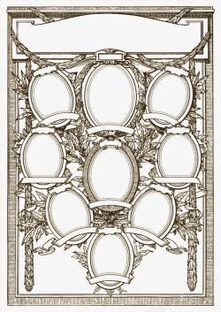 家谱族谱复古花纹边框家谱高清图片