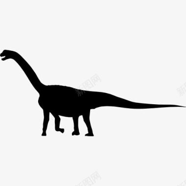 扁平化恐龙侧视图camarosaurus恐龙侧轮廓图标图标