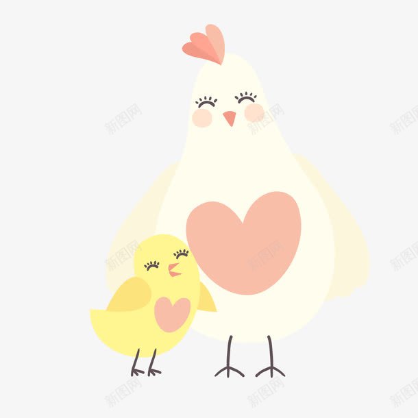 母鸡和小鸡png免抠素材_88icon https://88icon.com 可爱 母鸡 简画 黄色小鸡