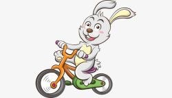 开自行车的小白兔素材