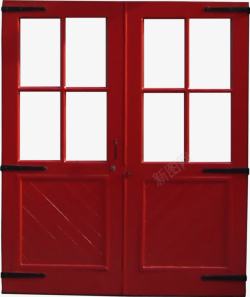 白色门框红色的门高清图片