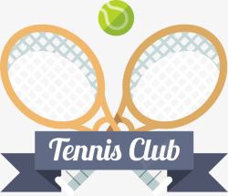 网球拍网球俱乐部标签素材
