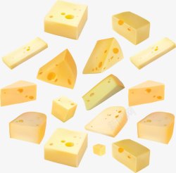 黄色简约奶酪装饰图案素材