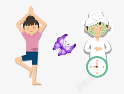 卡通养生人物素材