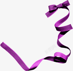 紫色蝴蝶结彩带素材