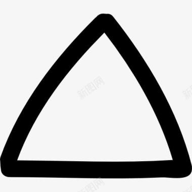 向上箭头的三角形手绘轮廓图标图标