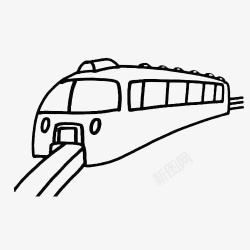 手绘行驶中的列车行驶中的高铁手绘简笔高清图片