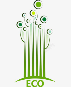 卡通绿色环保树素材