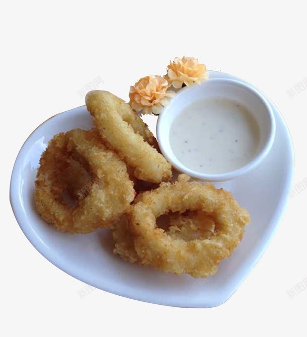 鱿鱼png免抠素材_88icon https://88icon.com 心形 盘子 美食 餐饮 鱿鱼圈