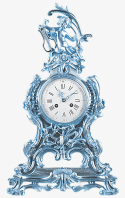 蓝色古董钟表素材