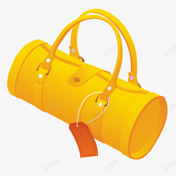 黄色的手提包矢量图ai免抠素材_88icon https://88icon.com 世界旅游日 出行 手提包设计 行李包 黄色 矢量图
