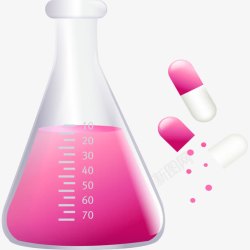 粉色化学药瓶素材