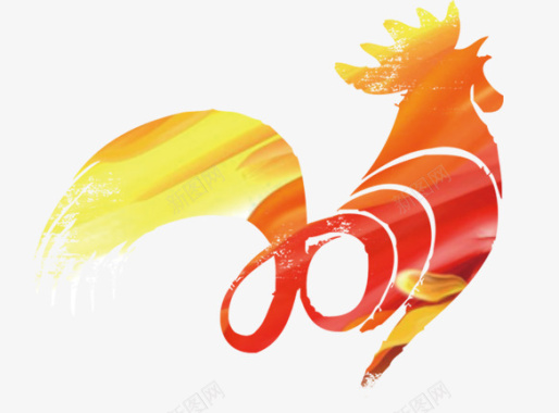 中国风彩色公鸡图标图标
