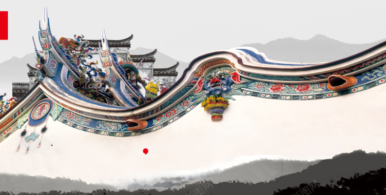 中国风民族图腾墙壁背景背景