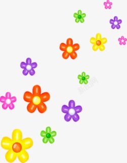 彩色手绘儿童节花朵素材