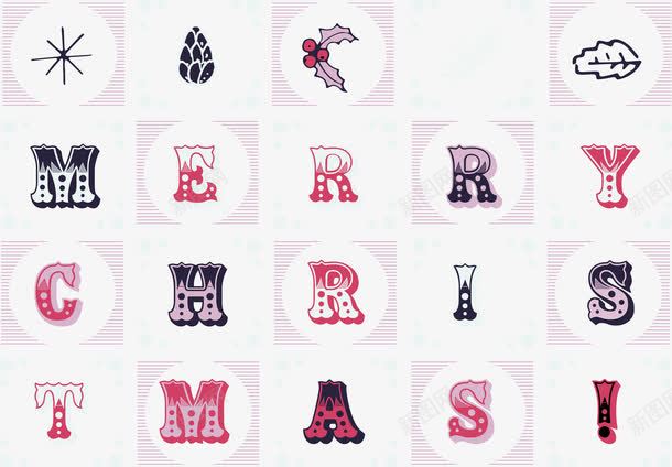 英文圣诞快乐矢量图eps免抠素材_88icon https://88icon.com 免费素材 圣诞 艺术字 英文 雪花 矢量图