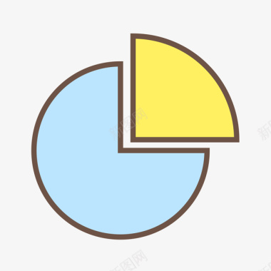 彩色徽章元素图彩色手绘饼状图分析元素矢量图图标图标