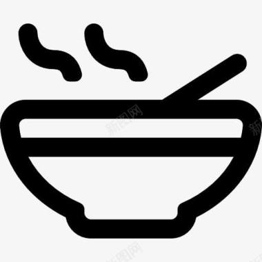 青花碗汤一碗热腾腾的图标图标