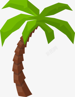 卡通手绘椰子树装饰插画矢量图素材