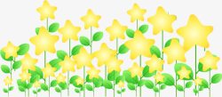 黄色卡通可爱五角星花朵植物素材