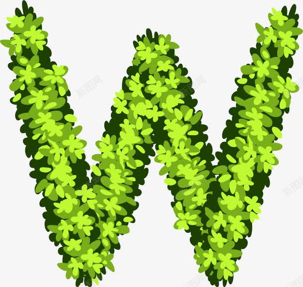 手绘绿色植物花卉创意英文字母Wpng免抠素材_88icon https://88icon.com 26个字母 3D字母 字体设计 广告字母 彩色字母 立体字母 绿色小花 绿色花瓣创意字母 艺术字 花瓣创意字母 英文字母W