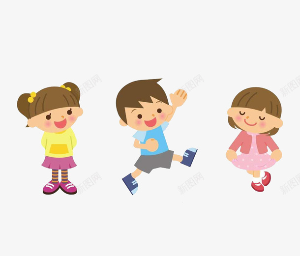 三个微笑的卡通可爱男孩女孩png免抠素材_88icon https://88icon.com 卡通 可爱 微笑 男孩女孩
