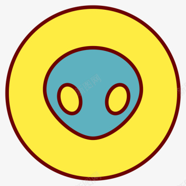 设计元素黄色手绘圆弧外星人元素矢量图图标图标