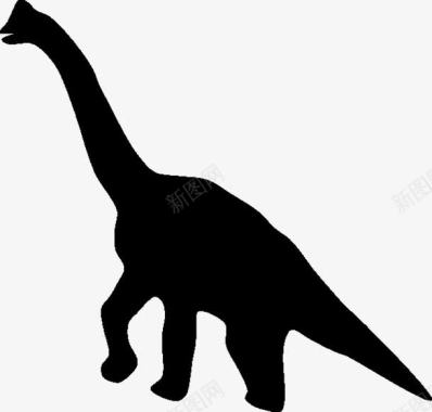 黑色恐龙剪影图标图标