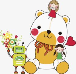熊本熊壁纸坐在玩具熊上的女孩高清图片