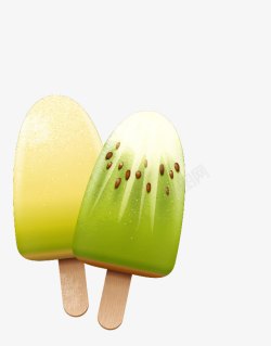 夏日清新哈密瓜冰淇淋素材