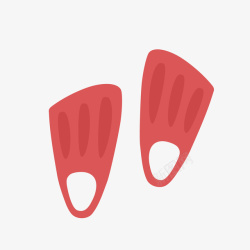 红色卡通潜水鞋素材