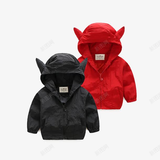 儿童可爱外套png免抠素材_88icon https://88icon.com 产品实物 红黑色 长袖 防风