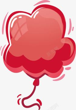 红色花朵气球标题框素材