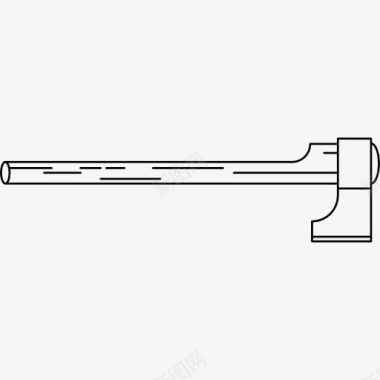 长汗毛斧头刀具在水平位置图标图标
