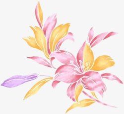 粉色创意手绘花朵美景素材