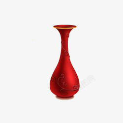 红色的小花瓶素材