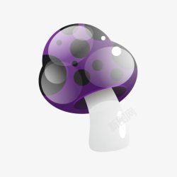 卡通可爱紫色精美蘑菇素材